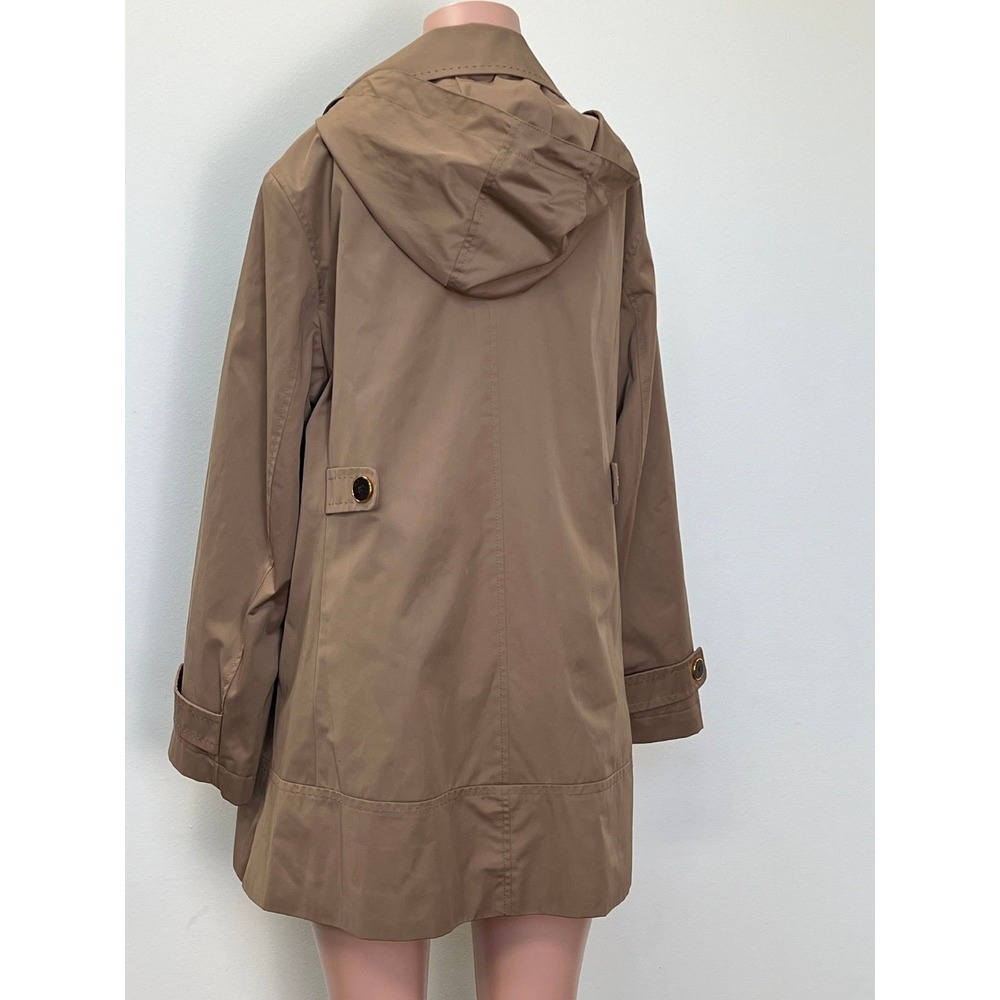 Jones New York Women's Hooded Trench Coat Tan Brown Size XL - Picture 2 of 4